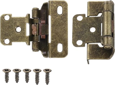Dailygoods - QUARKZMAN Scharnieren voor meubels, keukendeuren, 1/2 inch, scharnieren voor keukenkasten, gedeeltelijke overlapping, meubelscharnier, automatische sluiting voor deuren, kasten, meubels, brons, 50