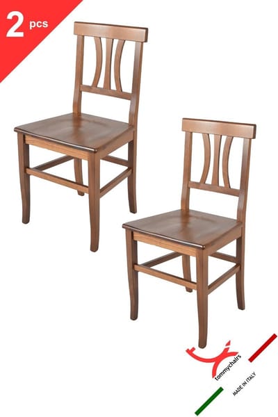 Tommychairs Artemisia - Eetkamerstoelen - Set van 2 - Licht Walnoot - Hout