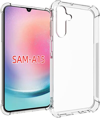MobyDefend Hoesje - Geschikt voor Samsung Galaxy A15 - Transparante Shockproof TPU Backcover - Verstevigde Hoeken - Volledig Doorzichtig