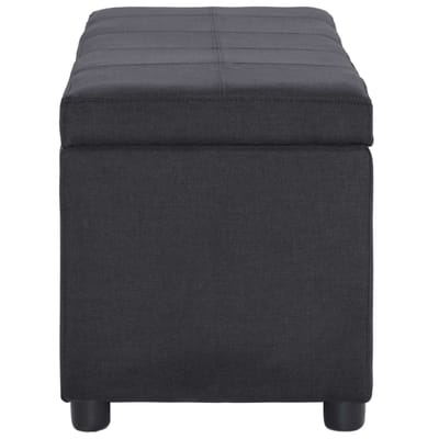 vidaXL - Bankje - met - opbergvak - 116 - cm - polyester - zwart
