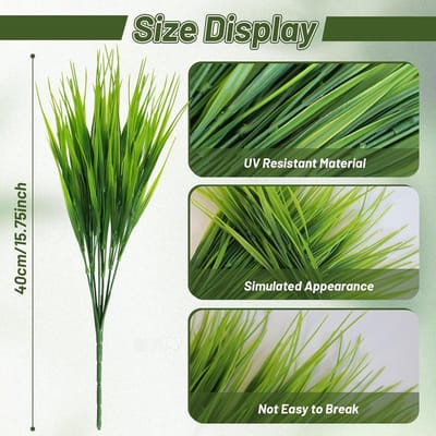 16 Stuks Kunstgras Planten, 40cm Nepshrubs Tarwegras, Hoge Neplanten voor Buiten- en Binnendecoratie, Groene Stelen voor Tuin en Interieur