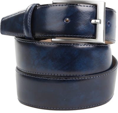 Suitable Riem Donkerblauw (navy) 317 - Maat 105 - Heren leren broekriem / broeksriem - Ceintuur - Riem formeel
