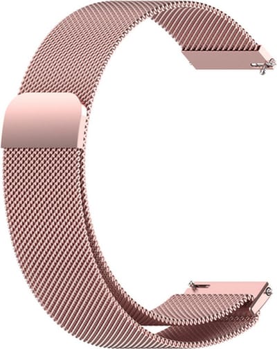 By Qubix - Geschikt voor Garmin bandje - Geschikt voor Garmin Vivoactive 4 / 4L - Milanese bandje - Rosé goud - Smartwatch bandje 22mm
