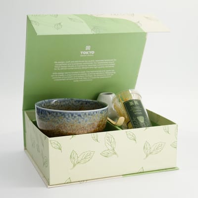 Tokyo Design Studio – Matcha Geschenkset – Rifblauw – 12,7×7 cm – 4-delig
