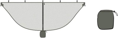Hangmat Klamboe - Kampeer Klamboe - Insecten Bescherming - Met Ophanghaken - 3.4 x 1.4 Meter - Geel