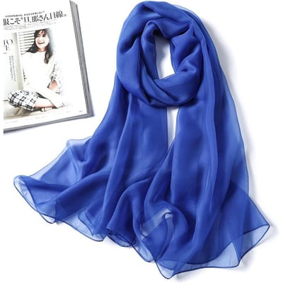 Dames Mode Sjaal Effen Effen Zijde Linnen Sjaals Sjaaltjes Lente Zomer Dames Bandana's Pashmina Foulard Hijab 180*100Cm Wrap 180x100cm blue