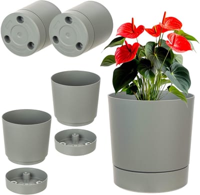 KADAX AURA 145 gerecyclede plantenbak met standaard - grijs