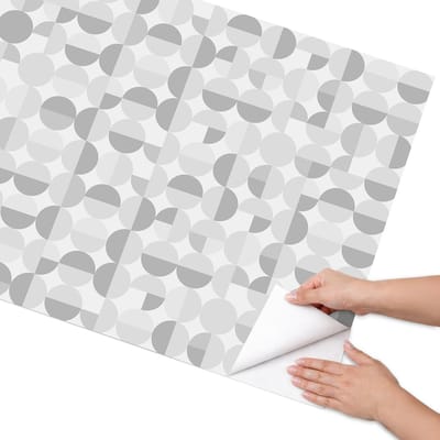Coloray Meubel Wrap Folie - Grijs Meubelfolie - 75x150 cm - Wrapfolie Keuken Grijze geometrie - Decoratiefolie - Minimalist Meubelfolie - Meubel Wrap Folie - Woonkamer decoratie - Abstractie