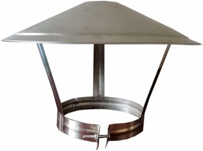 Dakdoorvoer RVS - Regenkap Rookkanaal - Schoorsteen Beschermen - Buiten RVS - 200 mm - Zilverkleurig