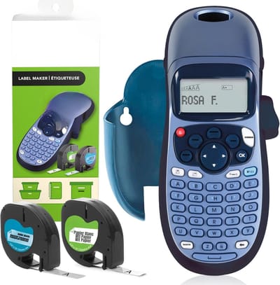 DEXO® Labelmaker - Lettertang - Labelwriter - Lettertang Labelprinter - Blauw- 28cm x 12cm x 10 cm - 0.51g