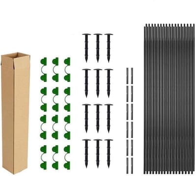 Tuinhoepelset - Plantsteunen - Planten Beschermen - Verstelbare Tunnel - 30 Staven - Zwart