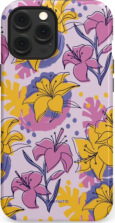 Casetastic Hoesje Geschikt voor Apple iPhone 12 Pro Max Magsafe - Stijlvolle Beschermende Duo-layer Case - Flora Fantasia
