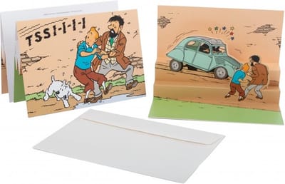 Kuifje De 2CV van Jansen en Janssen Pop Up Kaart