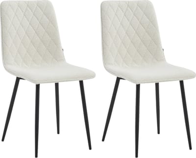 Colenis® - Elise Eetkamerstoel - Set Van 2 - Wit - Bouclé - Industrieel
