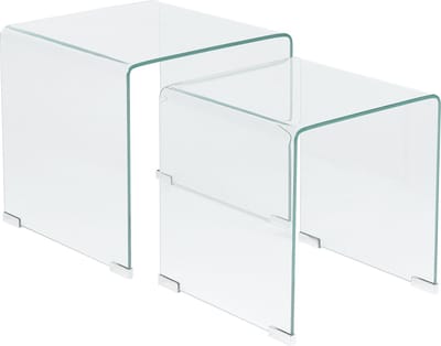 KENDALL - Bijzettafel set - Transparant - Veiligheidsglas