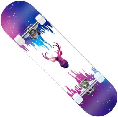 Skateboard - Trick Longboard - Buiten Sporten - Dubbele Kick Deck - 31x8 Inch - Paars Blauw