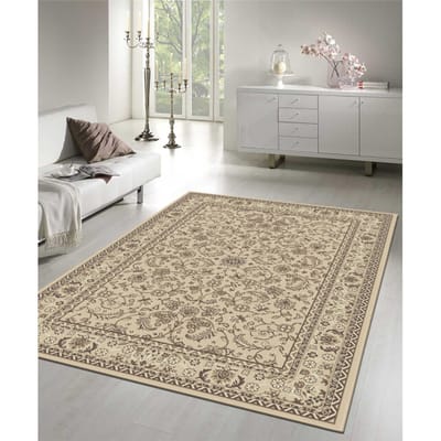 Nain Klassiek - Laagpolig Oosters Vloerkleed - Vintage Tapijt - Creme Beige- 80x150 CM