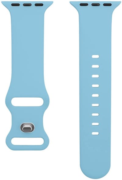 Horlogebandje voor "Dames" Apple Watch Series 1/2/3/4/5/6/7/8/9/10/SE - Maat: 38 mm/40 mm/41 mm/42 mm - Lichtblauw Rubber