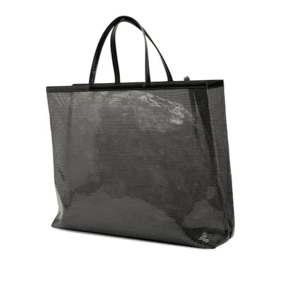 Tweedehands Grote Geleefde Mesh Logo Schoudertas