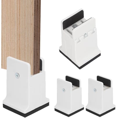 Dailygoods - 4 Stuks Verstelbare Bedverhogers met Schroefklem (Wit)