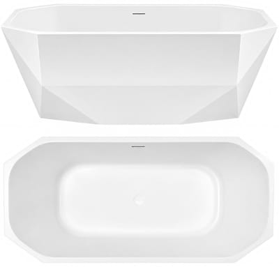 Rea - Vrijstaand Bad Diamanti 170 Witte stopkap - 170 x 80 x 58,5 cm