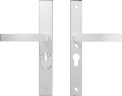 AXA Veiligheidsbeslag (Edge Plus) Smal Aluminium glad: Kruk-Kruk (model Blok) PC55 met kerntrekbeveiliging SKG***