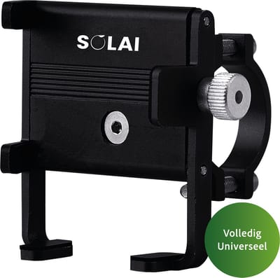 Solai Telefoonhouder Fiets - Aluminium Antislip Verstelbare Fiets Telefoonhouder - Telefoonstandaard - 360 Graden verstelbaar - Zwart