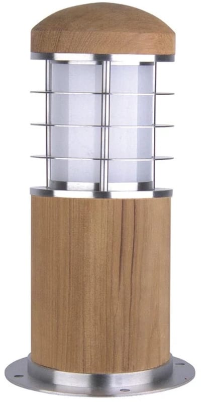 Garden Zone Mini LED Tuin Pilaar Poole | 1X E27 Max 40W | IP55 | Teak and Stainless Steel