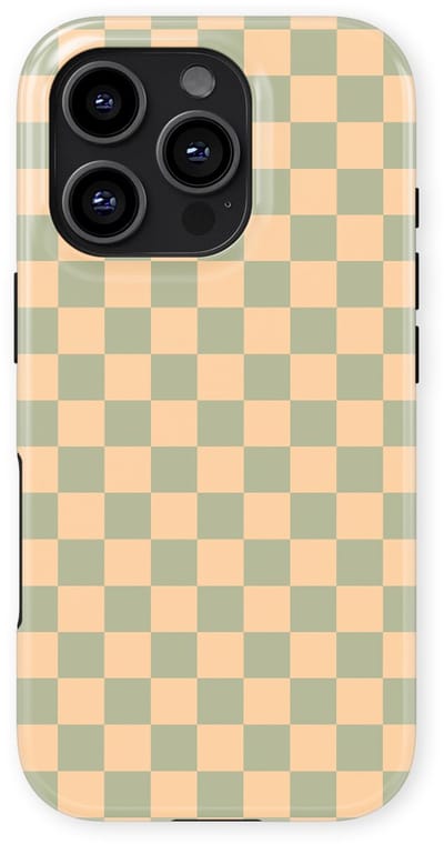 Design Hoesje geschikt voor iPhone 16 Pro | Geschikt Voor Mag | Tiny Squares Checkered Print | Backcover geschikt voor iPhone 16 Pro Calm Tiles
