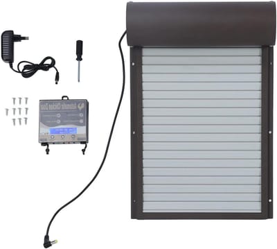 Automatische Hokdeur - Kippendeur Timer - Pluimvee Beheer - LED Display Controller - 37x247cm - Zwart