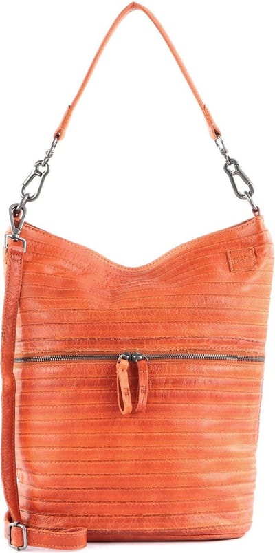 FREDsBRUDER Leren Schoudertas Bommel Shoulder Bag Fiery Orange Oranje