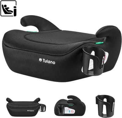 Tulano Cabby 20 i-Size Autostoelverhoger - Zitverhoger - Kinderzitje 125-150 cm met Bekerhouder - Zwart