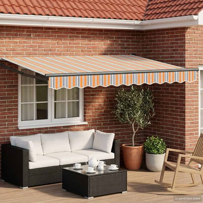 vidaXL - Handbediende - luifel - met - LED's - 3,5 - x - 2,5 - m