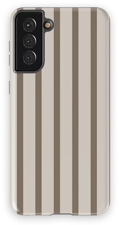 DripCase Gestreept Hoesje Samsung Galaxy S21 Plus | Backcover met Mag | Stripes Motief | Trendy Case Samsung Galaxy S21 Plus met Strepen Linen Wood