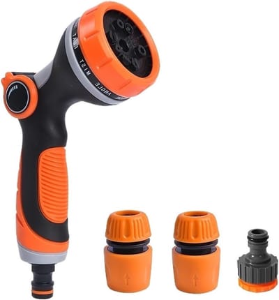 Slangpistool - Watersproeier mondstuk - Bloemen water geven - 10 sproeipatronen - One Size - Zwart