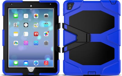 Tablet Hoes Geschikt voor: Apple iPad 2 / 3 / 4 - 9,7 inch Shockproof Proof Extreme Army Military Heavy Duty Kickstand Cover Case - Blauw