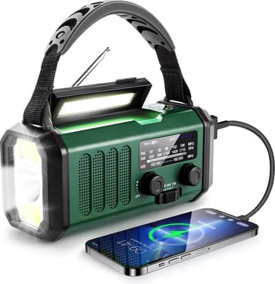 Noodradio Brimmel - Solar Opwindbaar - 10.000mAh - Solar powerbank Zonne- energie - Survival Noodpakket - Zaklamp Oplaadbaar