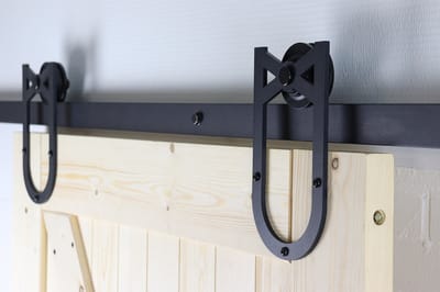 Wovar Zwart Schuifdeursysteem met Rails | Hoefijzer Model Compleet 200 cm | Per Set
