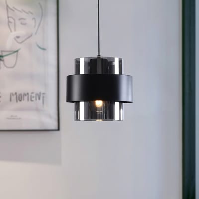 LumenXL - LumenXL - Design hanglamp Filia - Zwart - Smoke glas - 1-lichts - E27