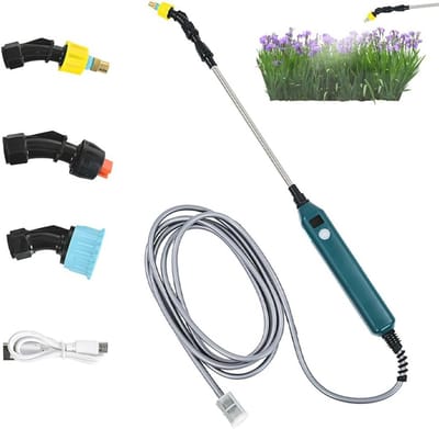 Elektrische Tuinsproeier met USB Oplaadbare Verstuurder, 3 instelbare Sproeiers en 3 m Slang