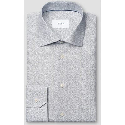 Eton Overhemd Fine Floral Fantasy Signature Twill Blauw / male