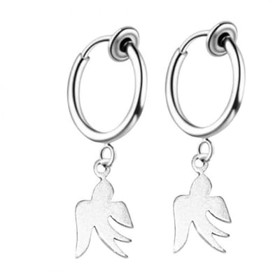 Klem oorbellen -Vredesduif -zilverkleur- geen gaatje- Charme Bijoux