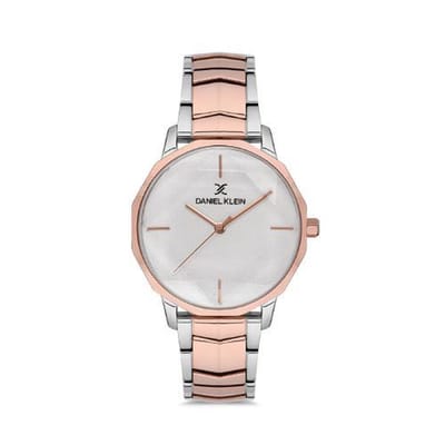 Daniel Klein DK.1.12555-5 - Horloge - Analoog - Dames - Vrouwen - stalen band - rond - Zilverkleurig - Rosékleurig
