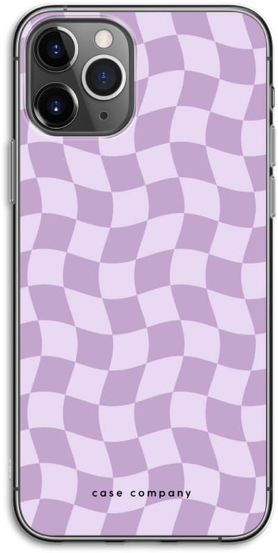 Case Company® - Hoesje geschikt voor iPhone 11 Pro hoesje - Grid Paars - Soft Cover Telefoonhoesje - Bescherming aan alle Kanten en Schermrand