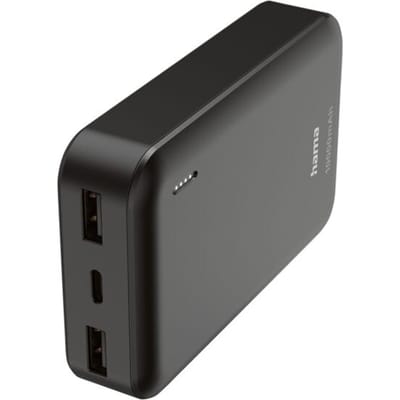 Hama Powerbank - Pocket - 10000mAh - 10W - 2x USB-A, 1x USB-C - Antraciet