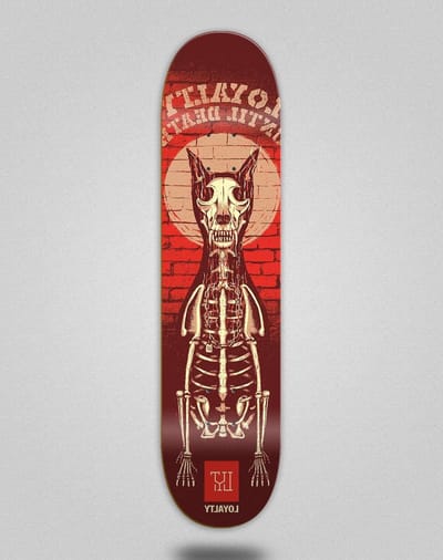 Skateboard Deck - Skate Deck - Street Skateboarding - Dead Dog Design - 8.25 inch - Red