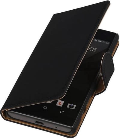Bookstyle Wallet Case Hoesjes Geschikt voor Sony Xperia Z5 Compact Zwart
