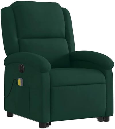 Massagestoel - Relaxfauteuil - Zetel - Sta op stoel elektrisch - Stof - 1 persoons - Met armleuning - Zeer comfortabel - Elektrisch - Donkergroen