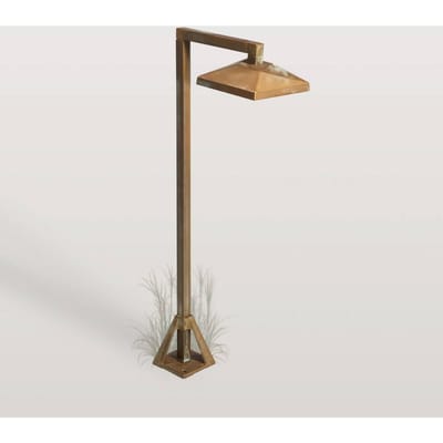 Moretti Luce LED sokkellamp Aura Edge, 50 x 19,5 cm, antiek messing