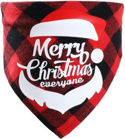 Bandana Hond - Halsband hond - Verstelbaar - Leiband - Kerst Rood - Katoen - 42 x 60 cm